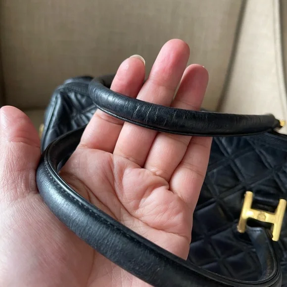 MCM Black Quilted Satchel with Elegant Design - Picture 9 of 16